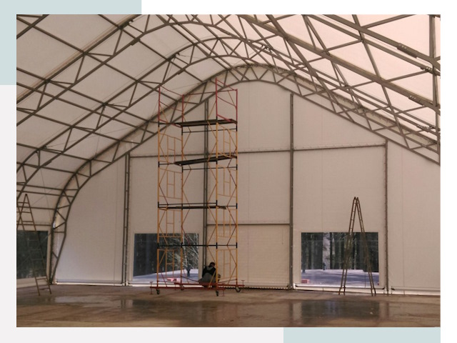 Шатровые ангары в Снежинске